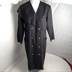 Givenchy En Plus vintage charcoal military style longline blazer or dress